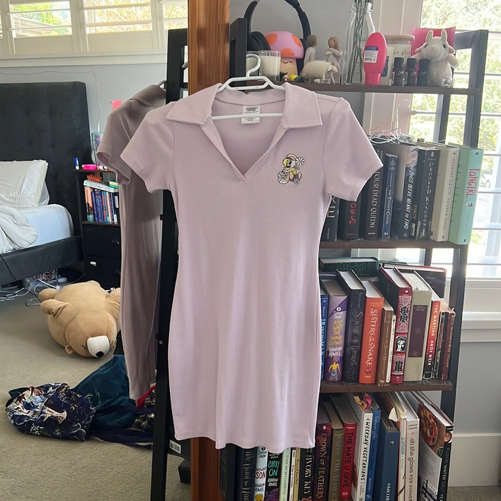 Lavender tennis dress with cute Daffy Duck detail.